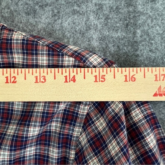 HARTFORD Plaid Cotton Long Sleeve Button Up Blouse Micro Collar Size 2 (US 6) - Picture 7 of 11